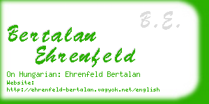 bertalan ehrenfeld business card